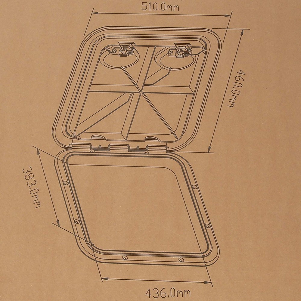 YaeMarine Marine Boat Deck Access Hatch & Lid - Black 20"