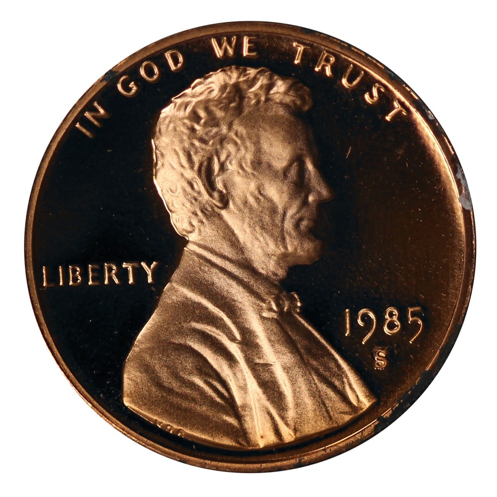 1985 -S Lincoln Memorial Cent Gem Proof Single Coin