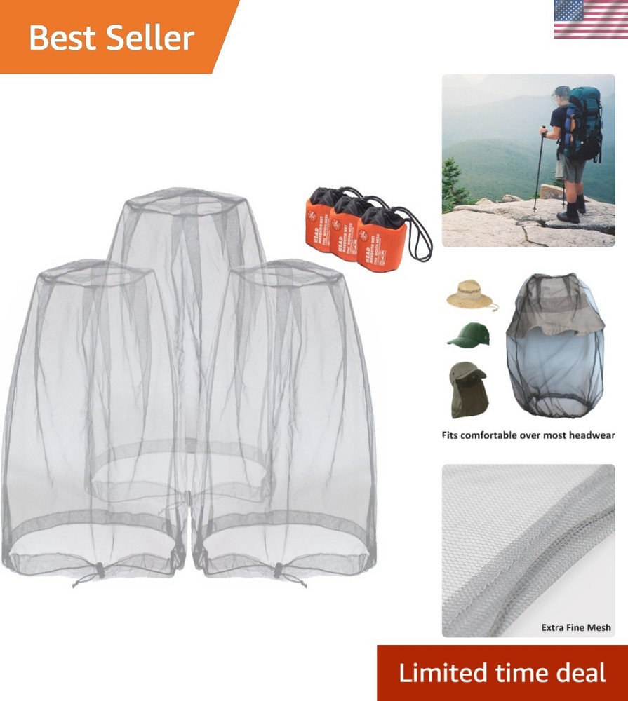 Extra Fine Mesh Bug Netting - Comfortable Face & Neck Protection for Camping
