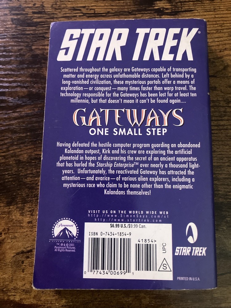 Star Trek Gateways: One Small Step Book 1/7 Paperback by Susan Wright