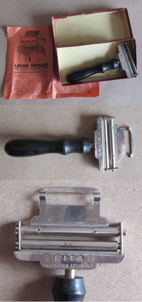 ANTIQUE GERMAN RAZOR BLADE SHARPENER STROPPER RITA