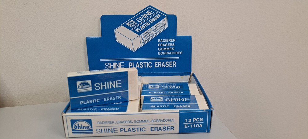 12 pcs large Shine Plastic Eraser