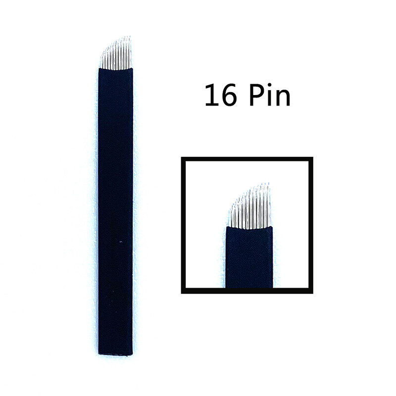 Microblading 16F Pins Blade Tattoo Needles For Permanent Makeup Eyebrow and Lips