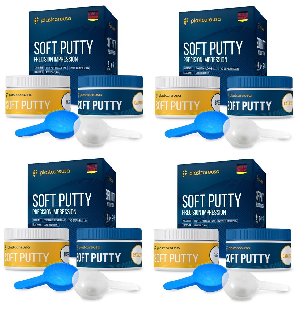 4 x Dental Soft Putty Fast Set Impression Material (290 ml Base + Catalyst) Ger