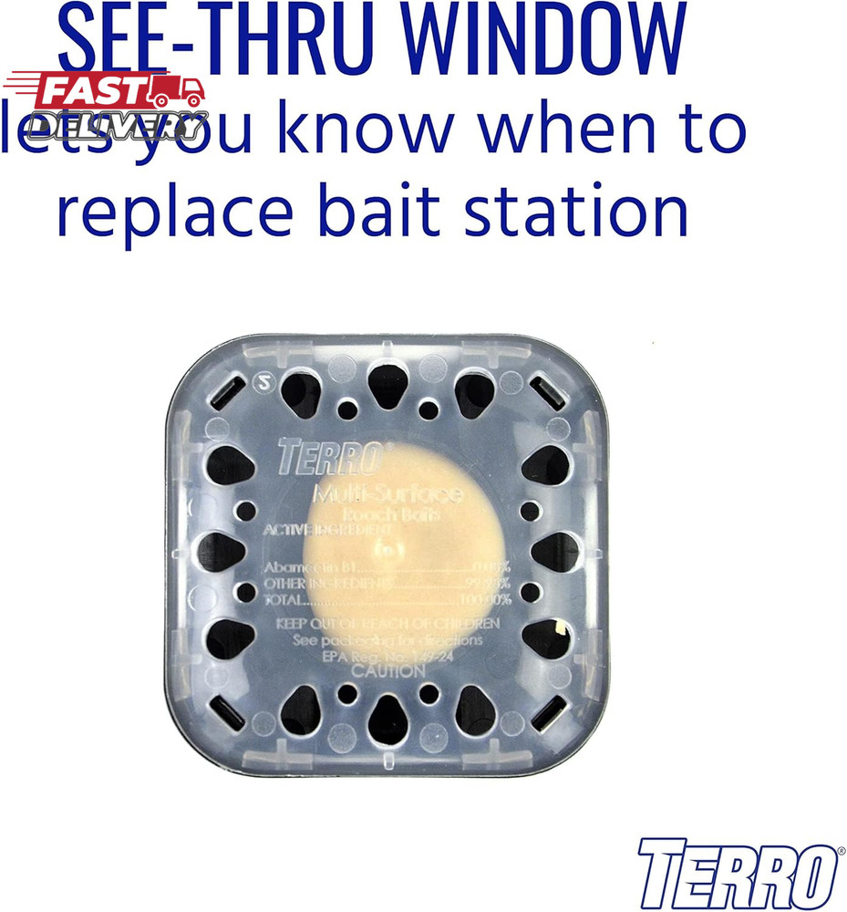 TERRO T500 Indoor Multi-Surface Roach Bait Stations - Indoor Cockroach Killer, 6