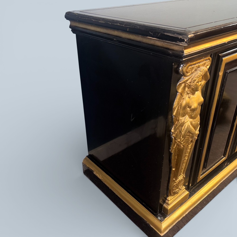 Large Vintage Renaissances Style Ebonized Sideboard
