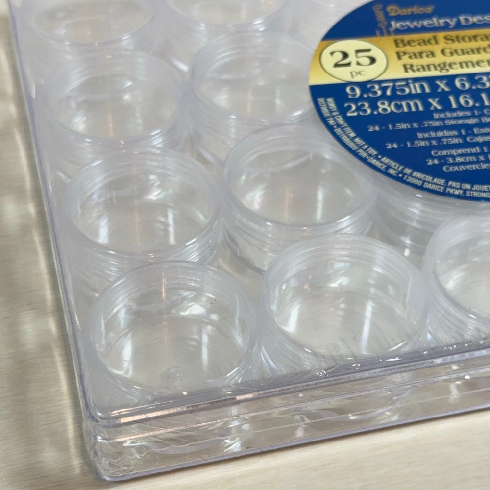 Darice 25 Piece Bead Craft Storage System Storage Boxes & Covered Tray