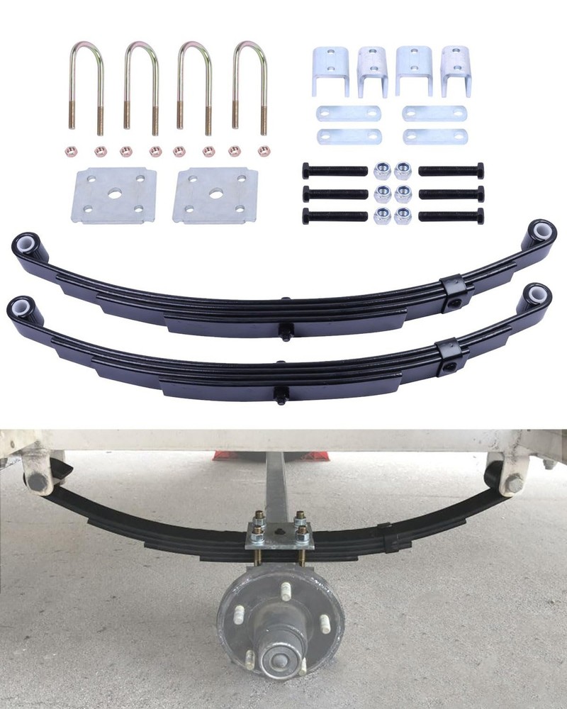 Trailer Leaf Spring Kit 3500lb Single Trailer Axle 4 Leaf Spring Kit with U-B...