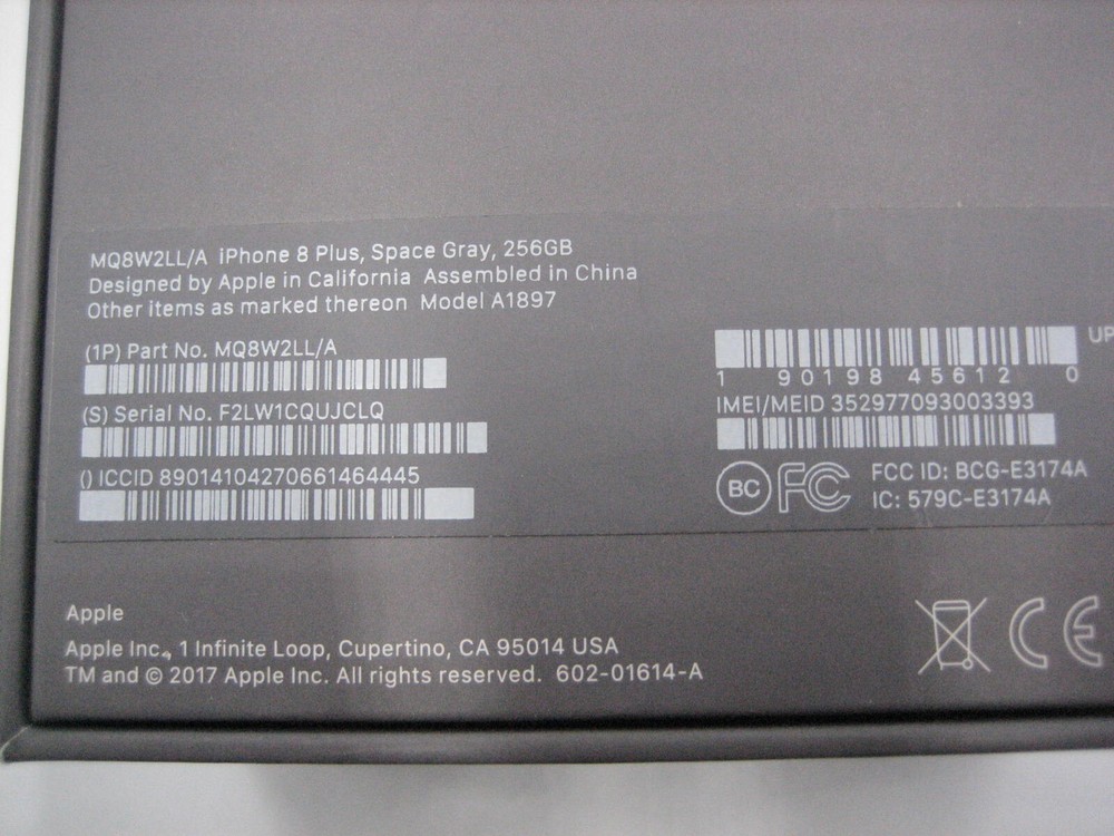 Apple iPhone 8 Space Gray 256GB Original Retail Packaging - EMPTY BOX ONLY