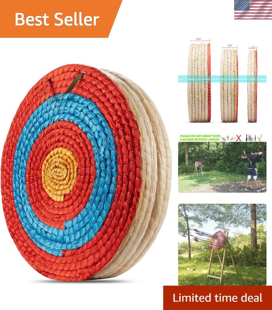 Versatile 20in Handmade Straw Archery Target – Ideal for Recurve & Compound Bows