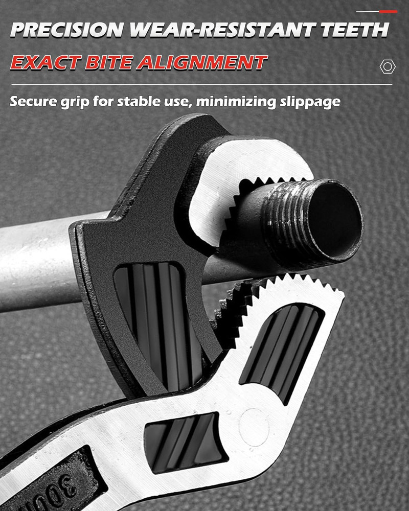 Heavy-Duty Adjustable Self-Locking Pipe Wrench Set, 6" & 10" (2Pcs)