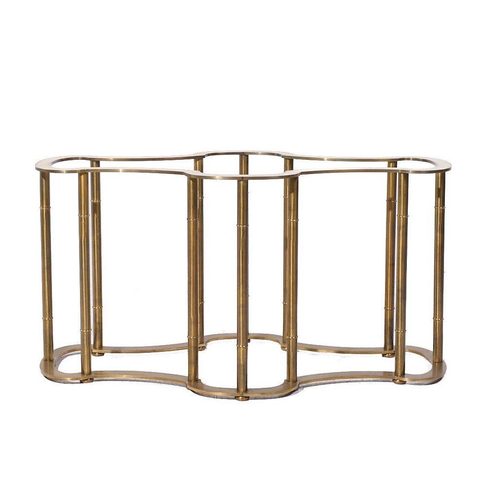 Mastercraft Mid Century Solid Brass Faux Bamboo Dining Table Base