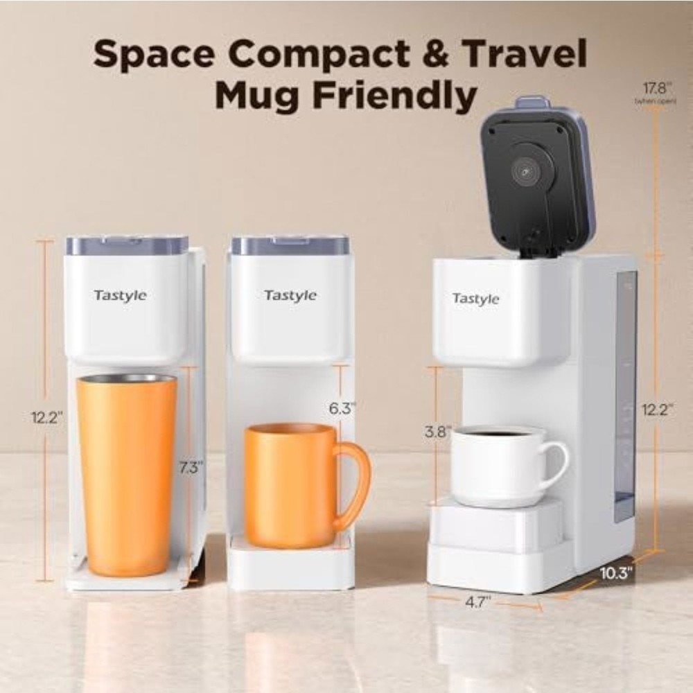 Tastyle Coffee Maker 330CH with Side Pod Storage - White!