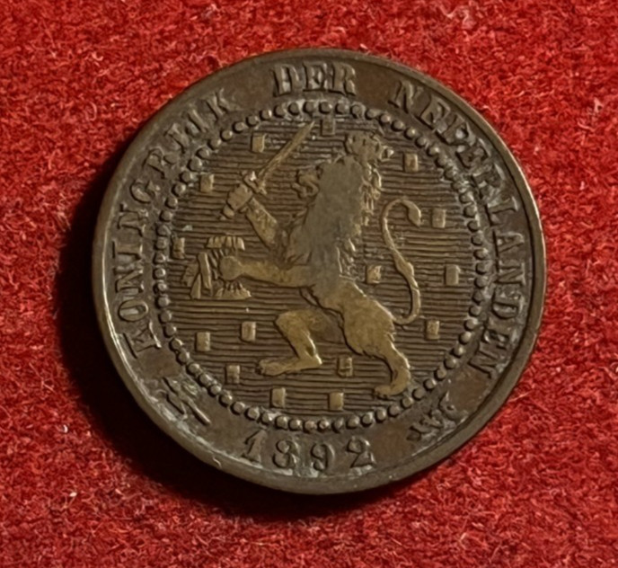 Netherlands Cent 1892 Bronze Coin KM#107 T11075
