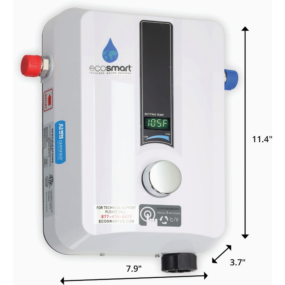 EcoSMART 240V 13.6kW Tankless Electric Water Heater ECO 11 EcoSMART ECO 11