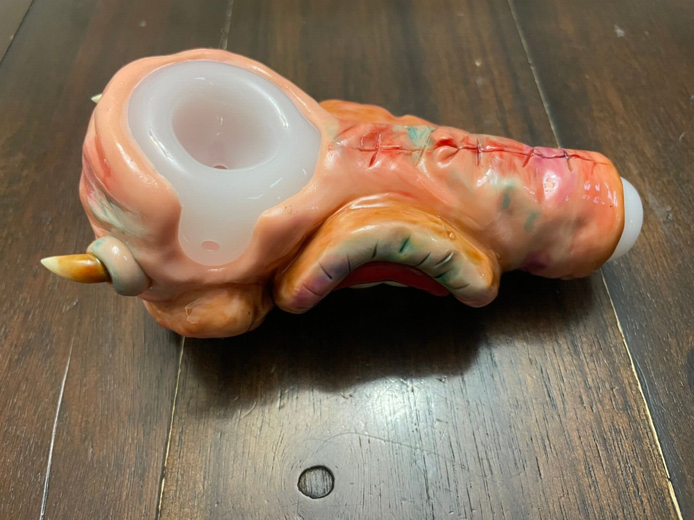 5.5” Premium Glass Pipe Bowl Art Thick Monster Double Eye