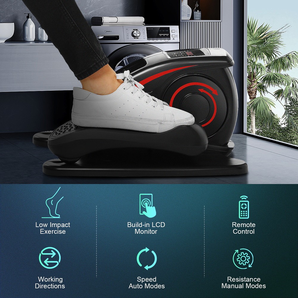 Under Desk Mini Cycle Pedal Exerciser Elliptical Machine Trainer Quiet * Compact
