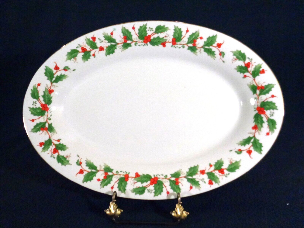 China Pearl Noel 14" Oval Platter