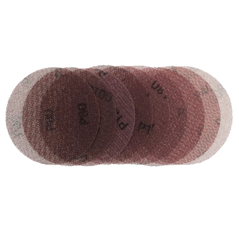 10Pcs 5inch 125mm Mesh Sanding Discs Hook&Loop Abrasive Dust Free Disc Anti-Bloc