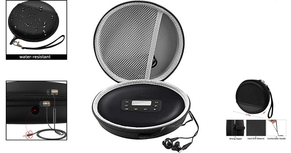 Durable EVA Portable CD Player Case - Compact & Organized Storage Solution
