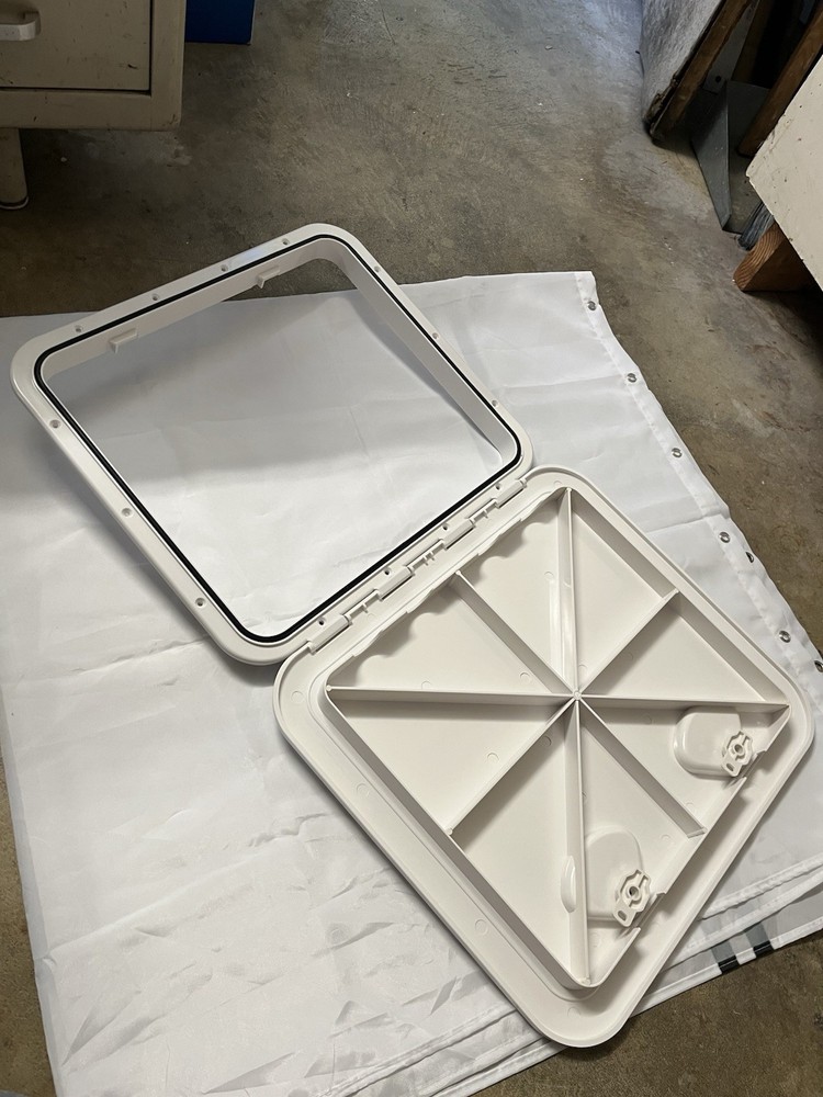 20.5"x18" ABS Boat Deck Access Hatch with Lid, White