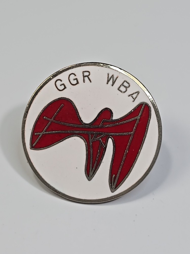 GGR WBA Bowling Lapel Pin Red & White Design