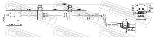 Febest Front Left Abs Wheel Speed Sensor Fits Honda Civic
