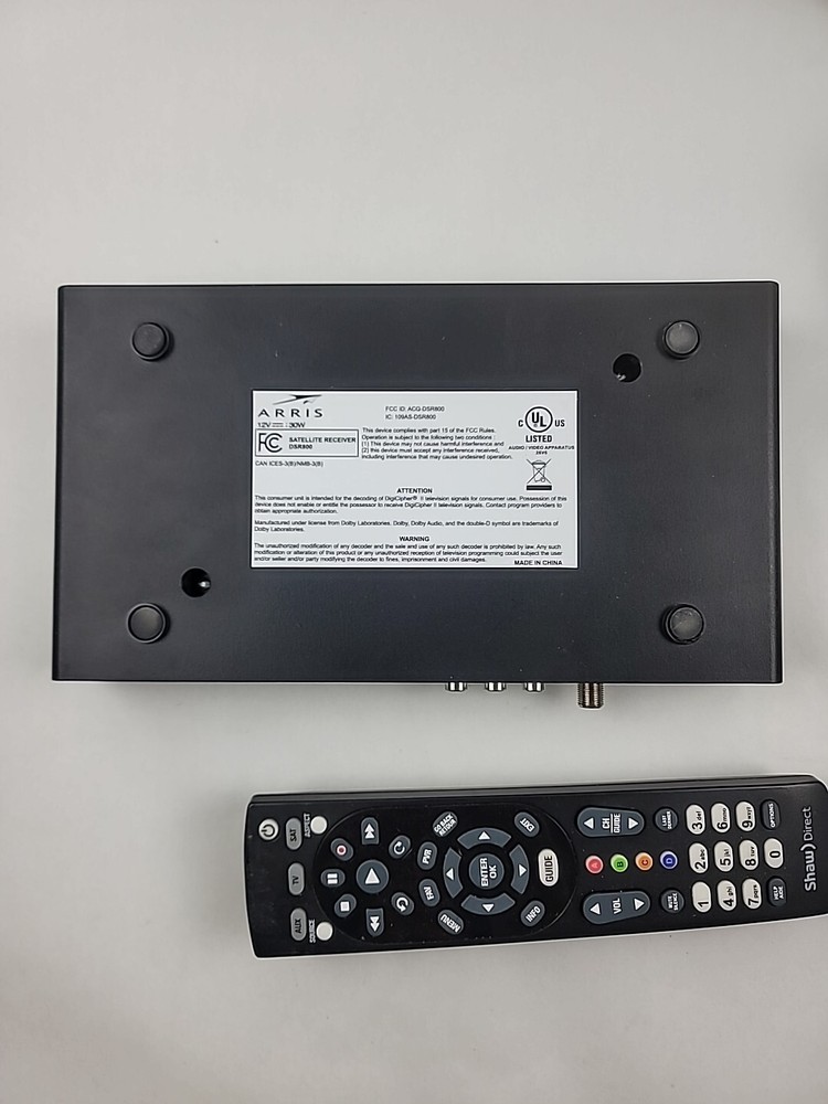 Shaw Direct HDDSR 800 Satellite Receiver With Remote, Power Adaptor Read