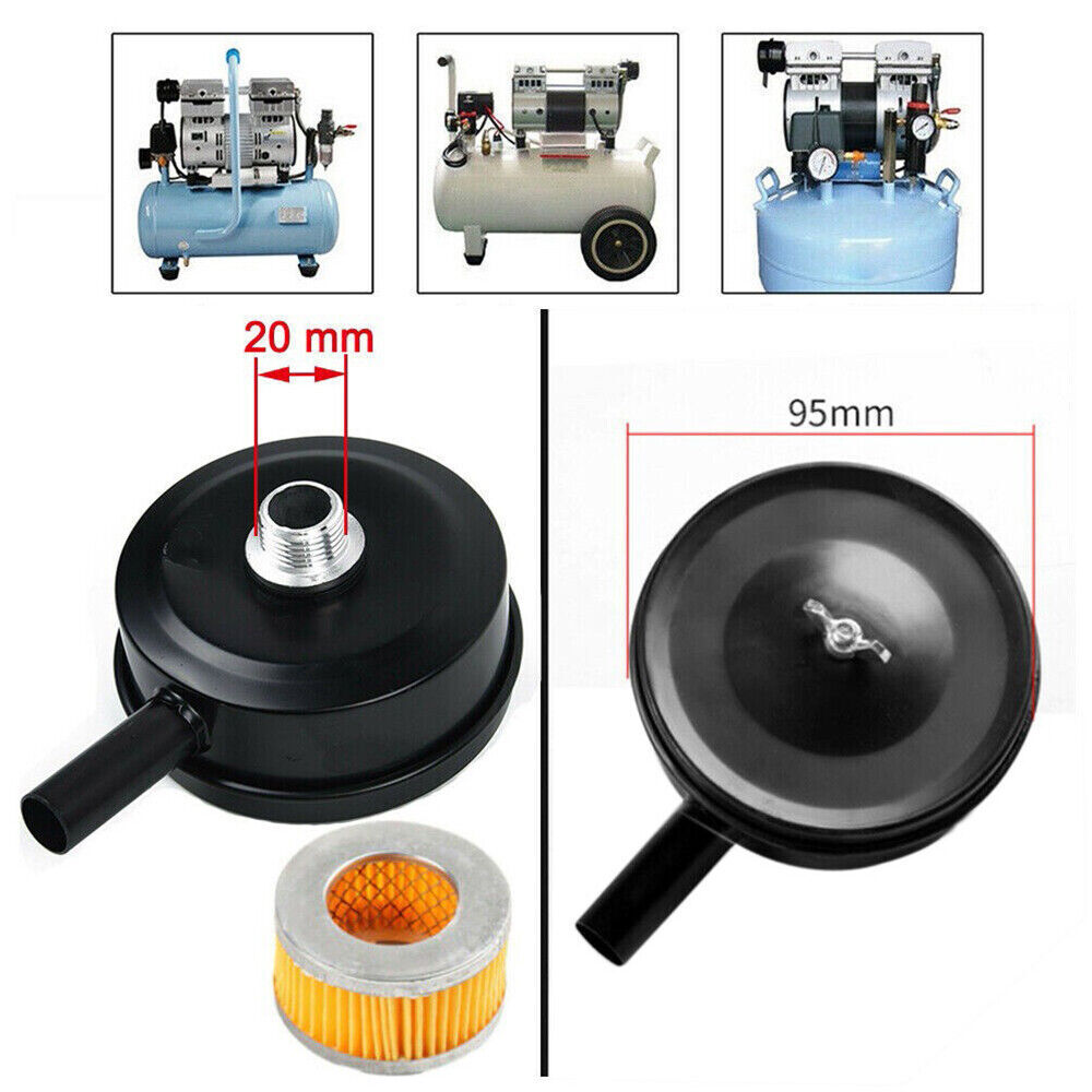 Black Compressor Air Intake Silencer 20mm Plastic 10.5*9*6.5CM
