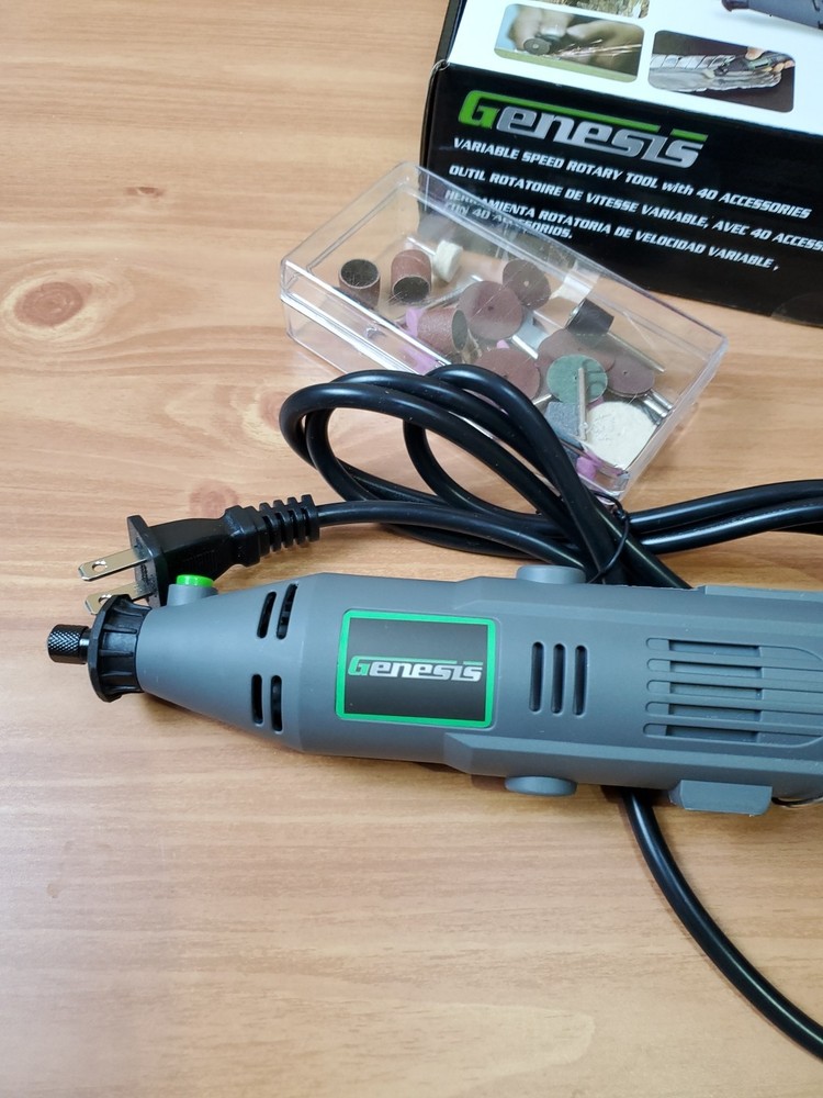 Genesis GRT2103-40 Variable Speed Rotary Tool with Some Accessories For Project