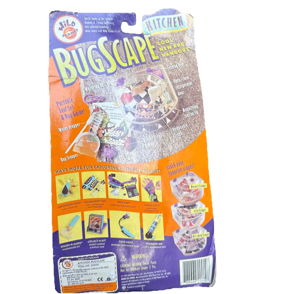 wild planet Kitchen Bugscape Bug Hangout Portable Tool Set & Bug Guide 1995