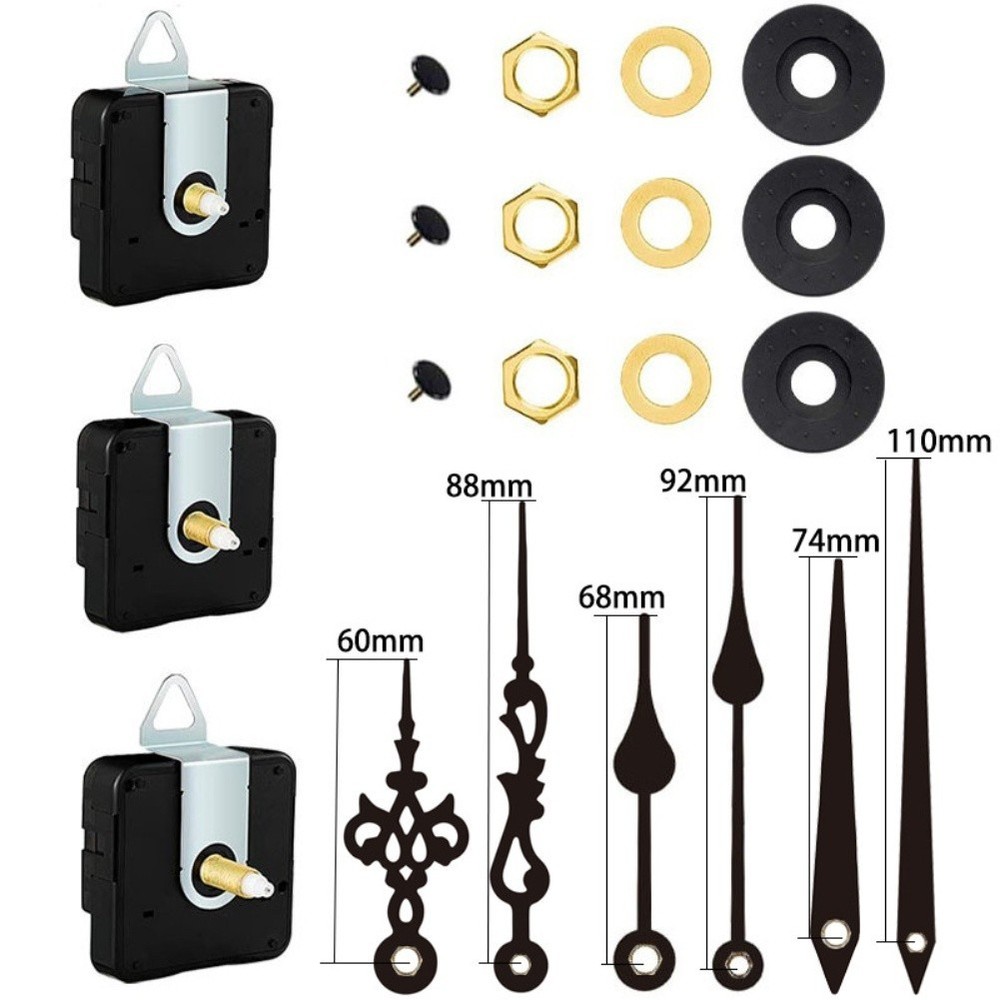 3 Quartz Clock Movements with Multiple Hands for Clock Repair and Replacement