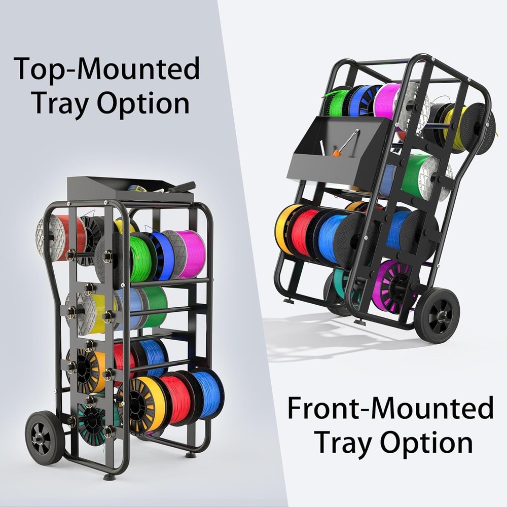 Wire Spool Rack with Wheels, Heavy Duty Cable Caddy & Wire Dispenser Organize...
