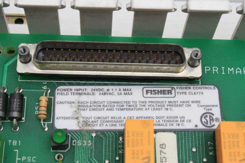 Fisher Controls CL6774 Relay Output I/O Board