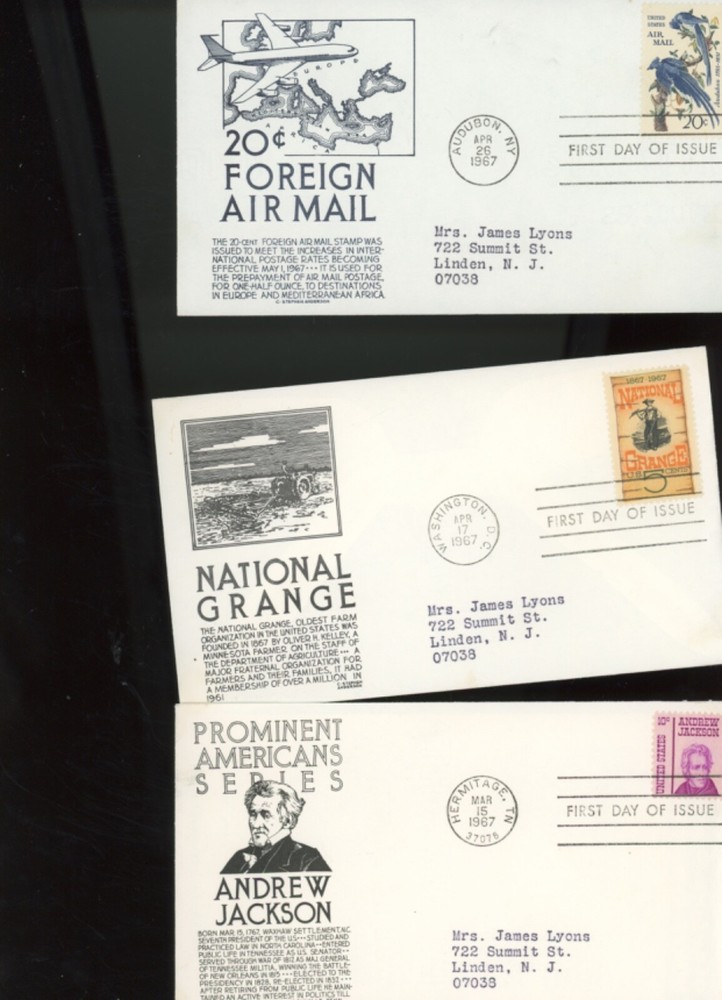 CS Anderson Cachets fdc 72 set d (ip