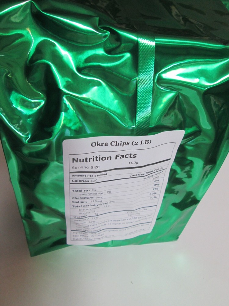 Dried Okra Chips, 2 lbs / bag-greenbulk