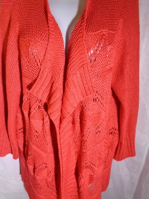 Chico's Sweater sz 3 salmon open front
