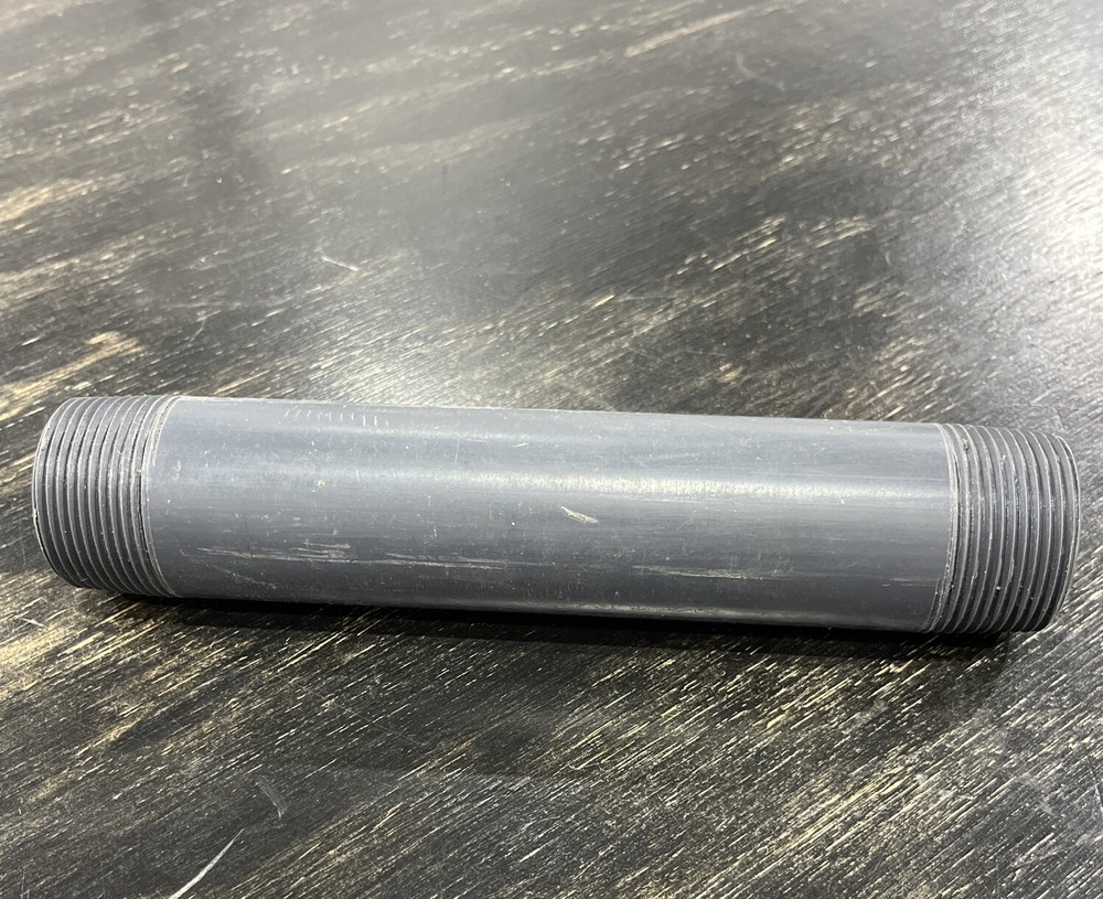PVC Pipe Nipple 1-1/4" x 8"  Schedule 80 Threaded On Both Ends