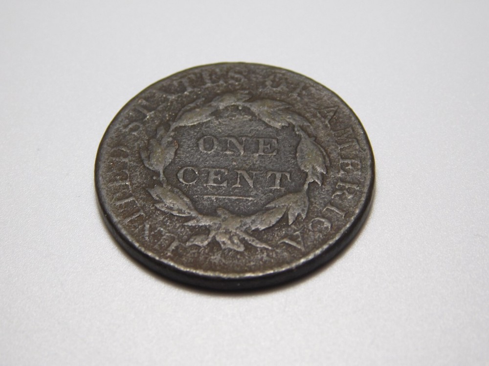 OLD US COPPER COINS 1828 CORONET HEAD LARGE CENT