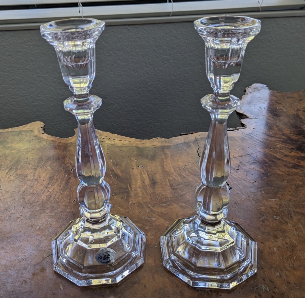 Gorham Lead Crystal Candlesticks Holders 9"
