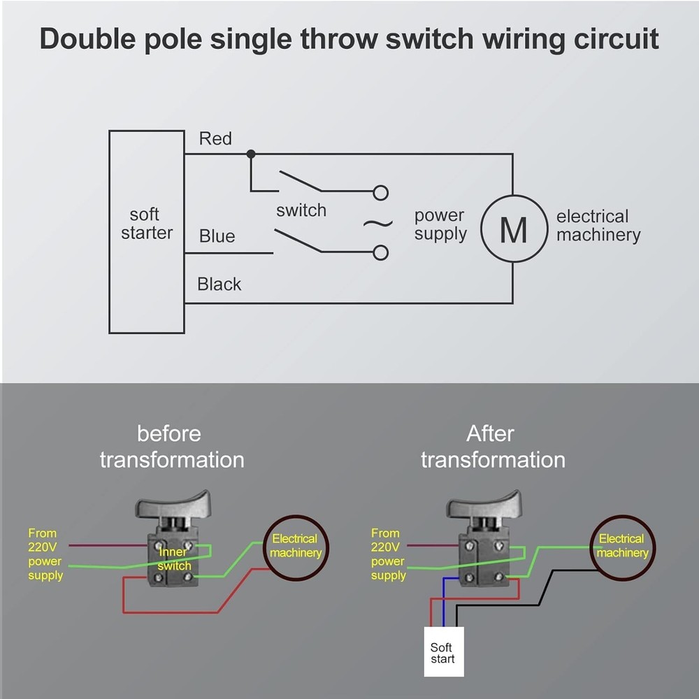 Control Switches Current Limiter Power Tools Soft With 3 Connecting Cables