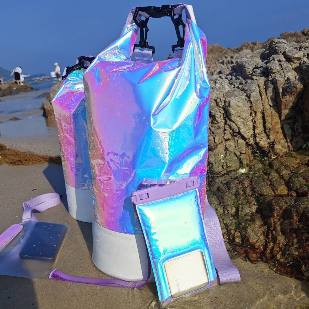 Iridescent Waterproof Pail Bag Multi-Functional Roll Top Waterproof Pack