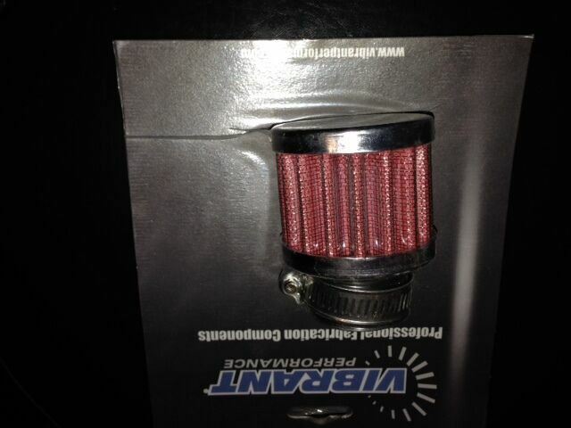 Vibrant 2168 1" Crankcase Ventilation Filter Breather with Chrome Cap
