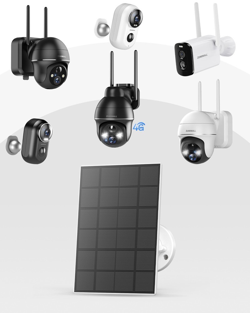 ZUMIMALL 3W Solar Panel for Security Cameras Type C Port