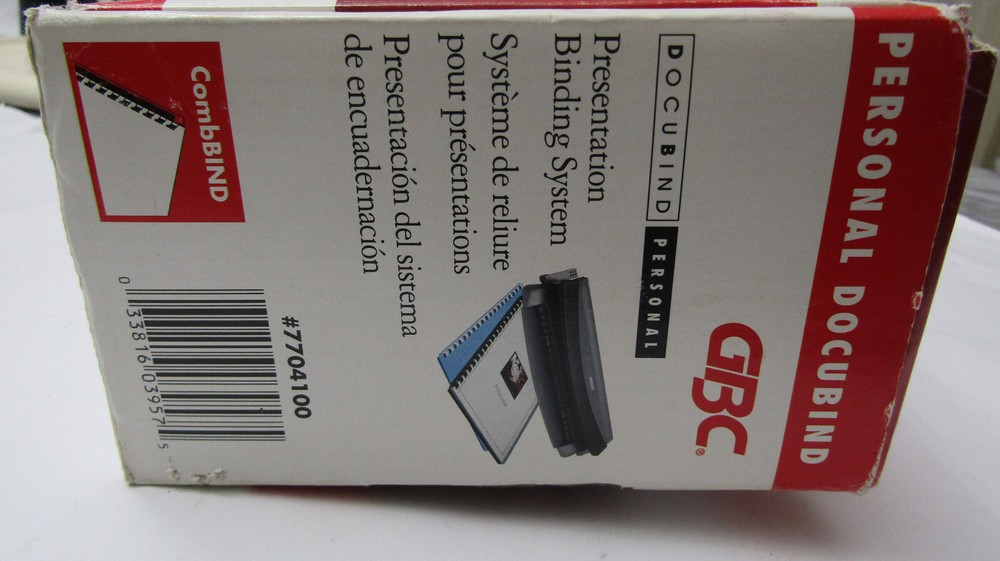 GBC Docubind Personal Presentation Binding System Machine CombBIND #7704100