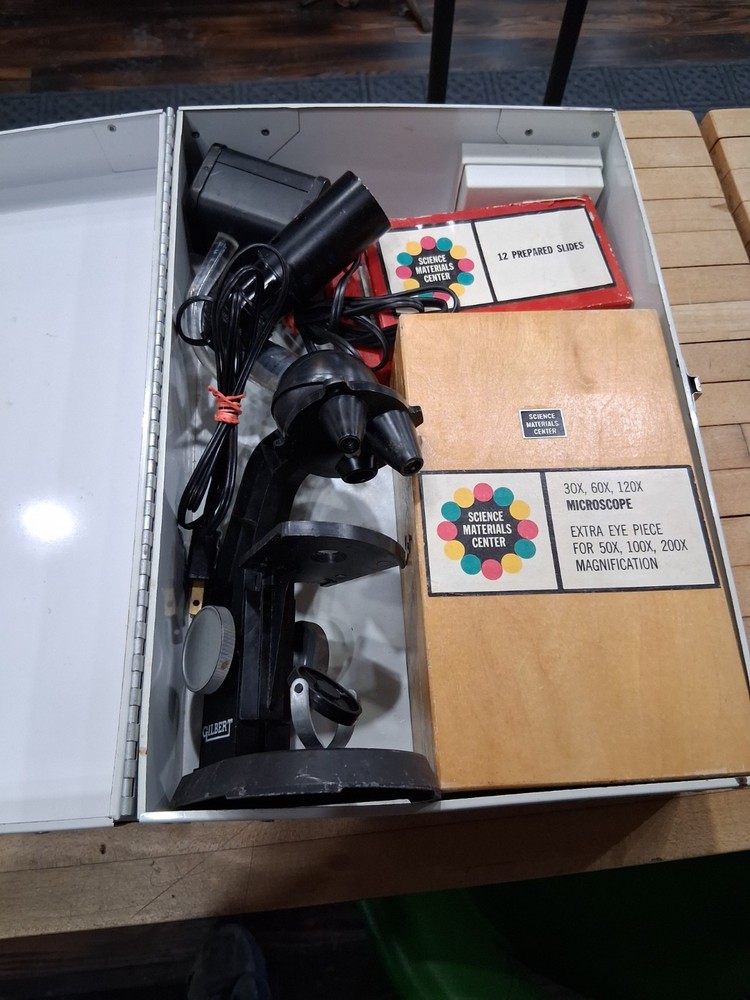 Vintage Gilbert Microscope and Lab Set With Case