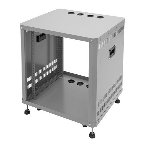 Network & Stereo Rack Rolling Server Rack Open Cabinet with Caster Wheels Grey