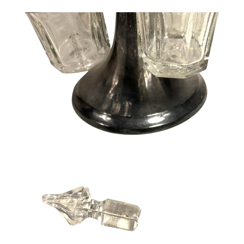 Antique Spinning 4 Piece Condiment Set