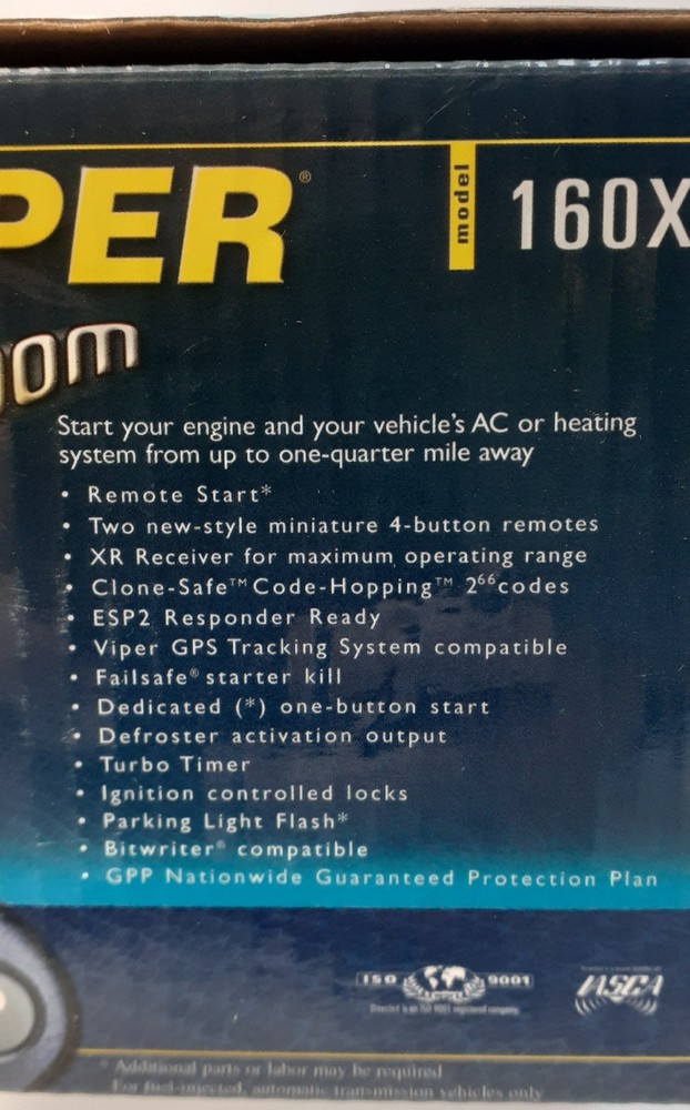 Viper 160XV Remote Start