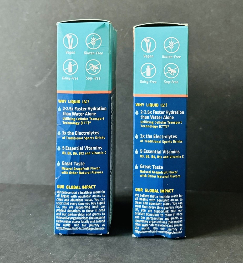 Liquid I.V. Hydration Multiplier 6 Stick Packs Grapefruit Exp 01/2026 (2 PACK).